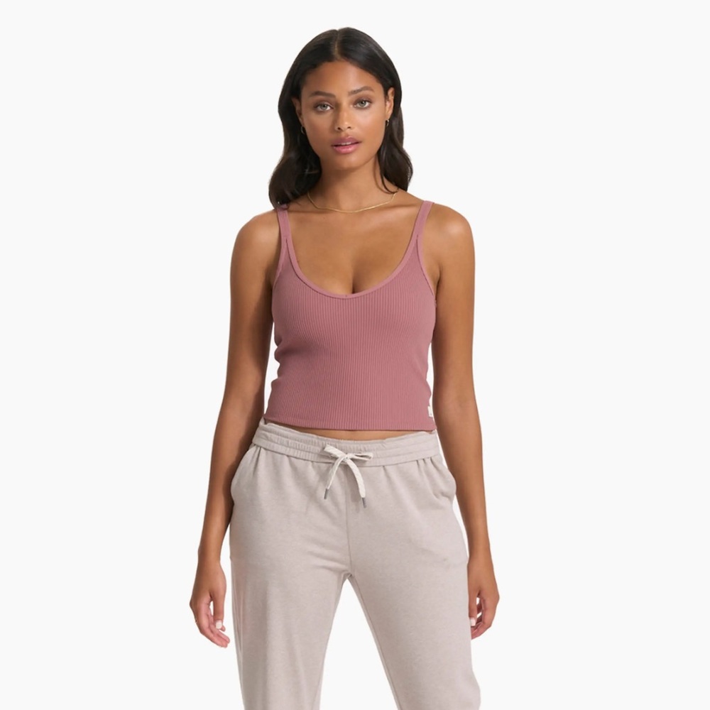 Vuori - Rib Crop Tank - Marsala